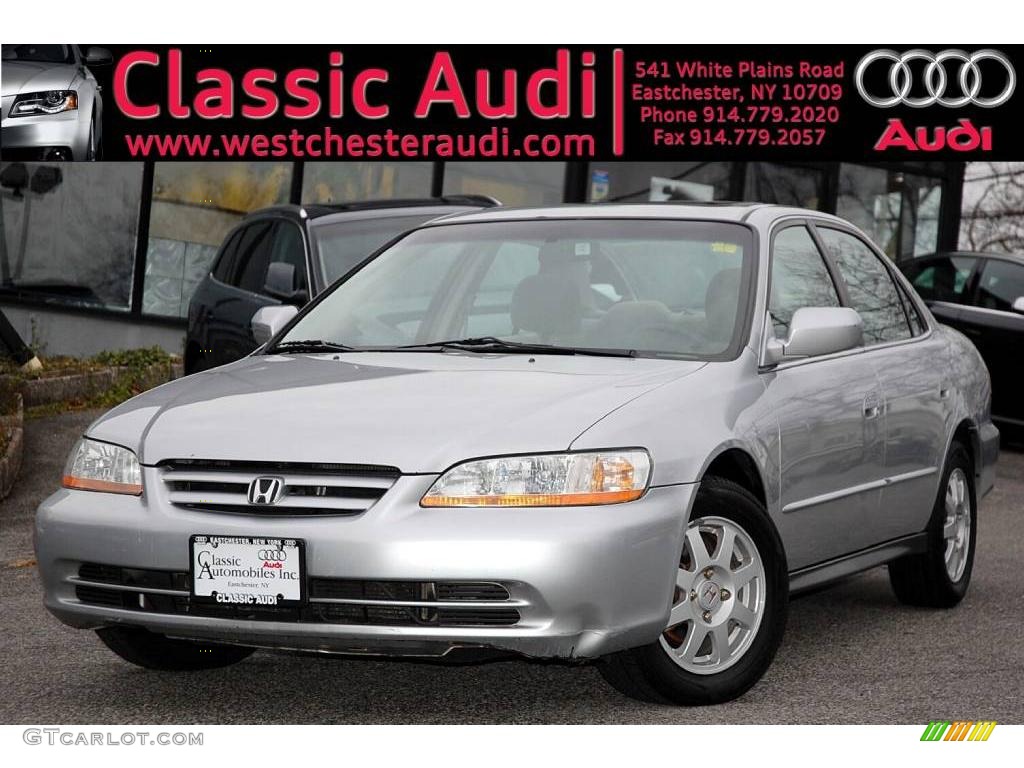 2002 Accord SE Sedan - Satin Silver Metallic / Quartz Gray photo #7