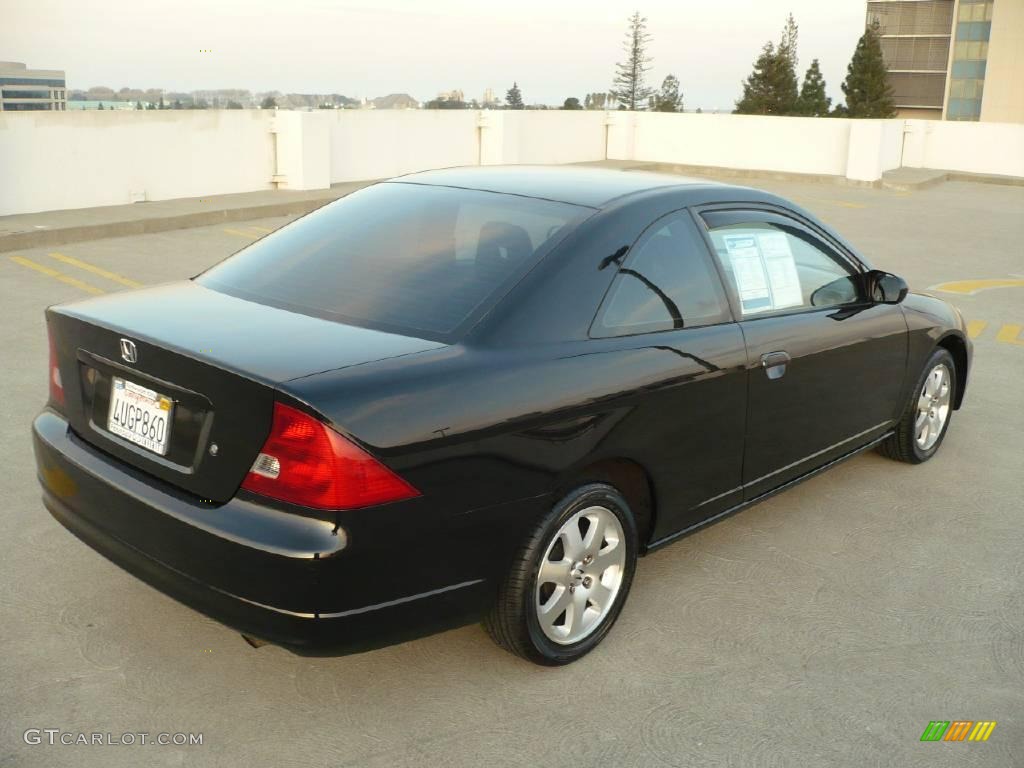 2001 Civic LX Coupe - Nighthawk Black Pearl / Black photo #6