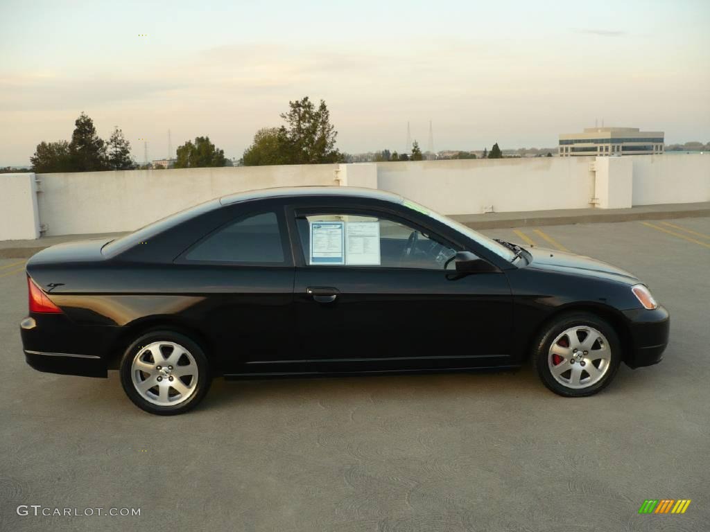 2001 Civic LX Coupe - Nighthawk Black Pearl / Black photo #7