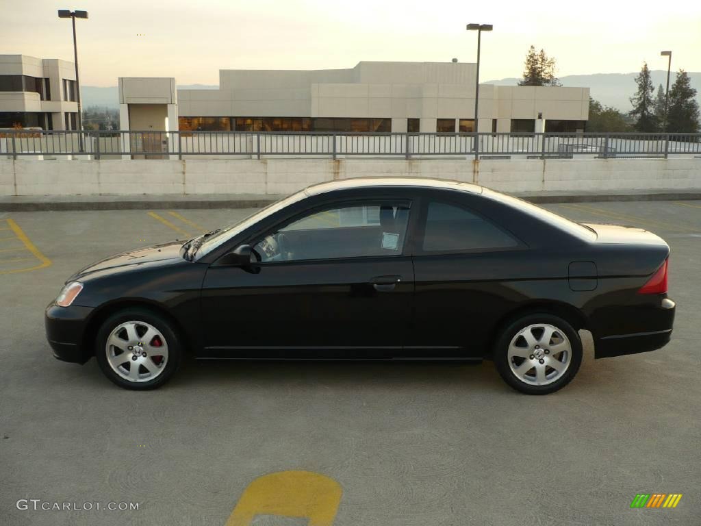 2001 Civic LX Coupe - Nighthawk Black Pearl / Black photo #8