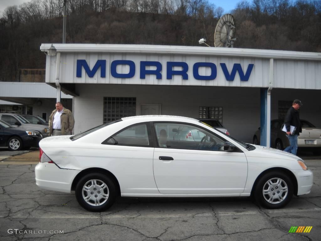 2001 Civic LX Coupe - Taffeta White / Beige photo #1