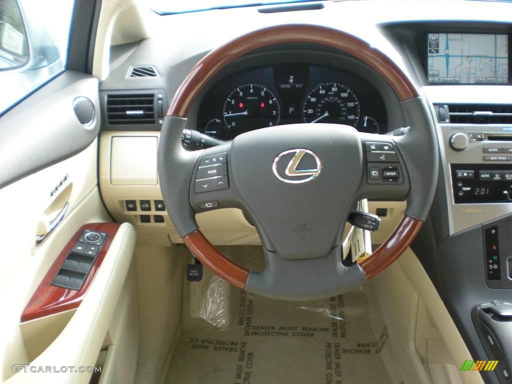 2010 Lexus RX 350 Parchment/Brown Walnut Steering Wheel Photo #22635277
