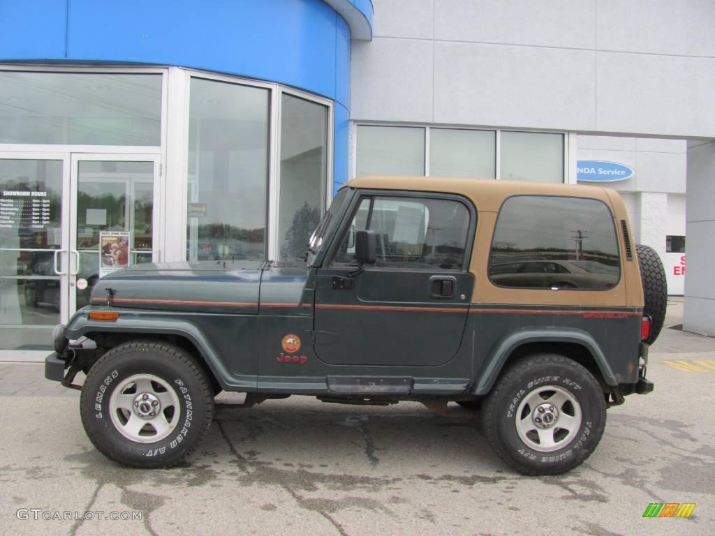 1994 Wrangler SE 4x4 - Hunter Green Metallic / Saddle photo #3