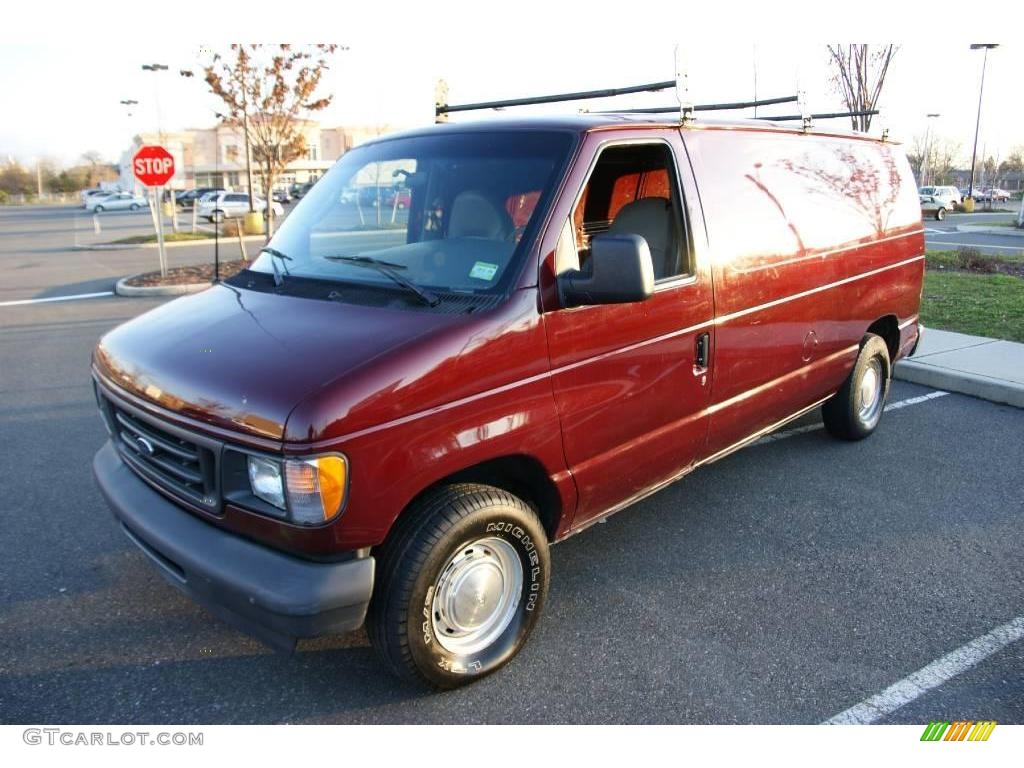 2003 E Series Van E150 Commercial - Burgundy Red Metallic / Medium Flint photo #1