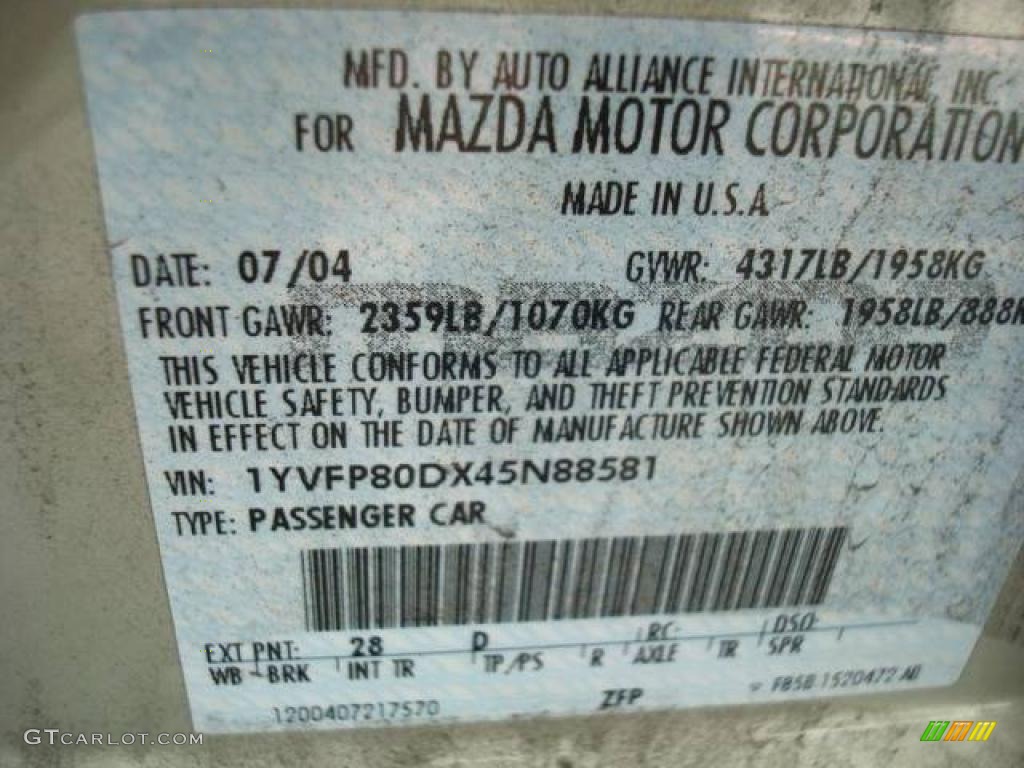 2004 MAZDA6 s Sedan - Pebble Ash Metallic / Beige photo #14