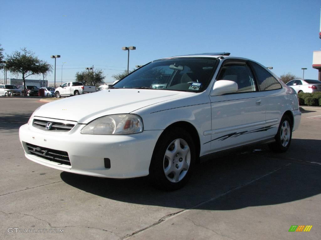 1999 Civic EX Coupe - Taffeta White / Dark Gray photo #3