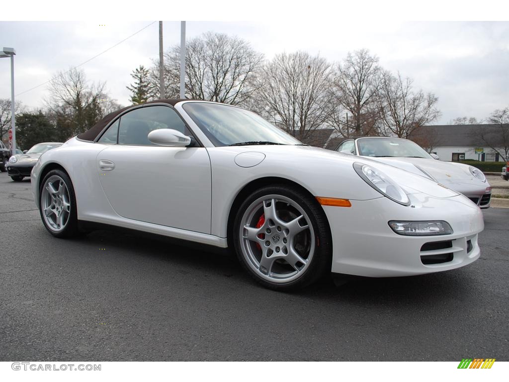 2007 911 Carrera 4S Cabriolet - Carrara White / Cocoa photo #3