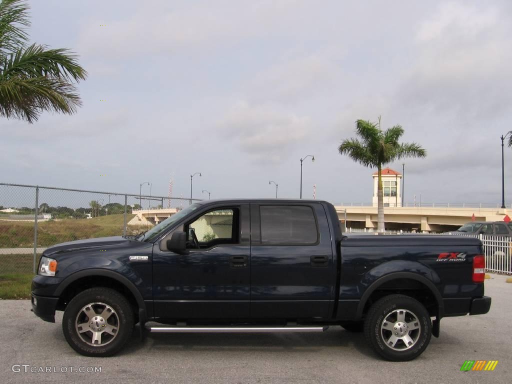 2004 F150 FX4 SuperCrew 4x4 - True Blue Metallic / Black/Medium Flint photo #4