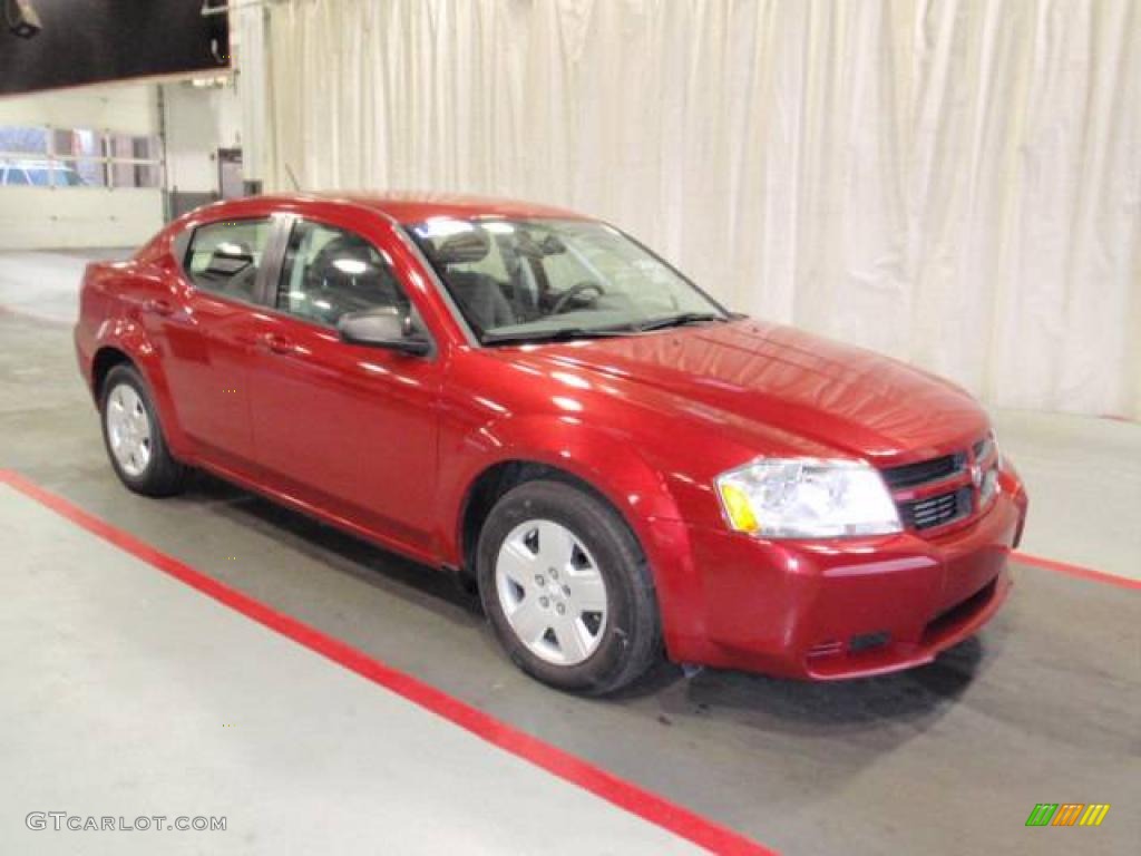 2008 Avenger SE - Inferno Red Crystal Pearl / Dark Slate Gray/Light Slate Gray photo #1