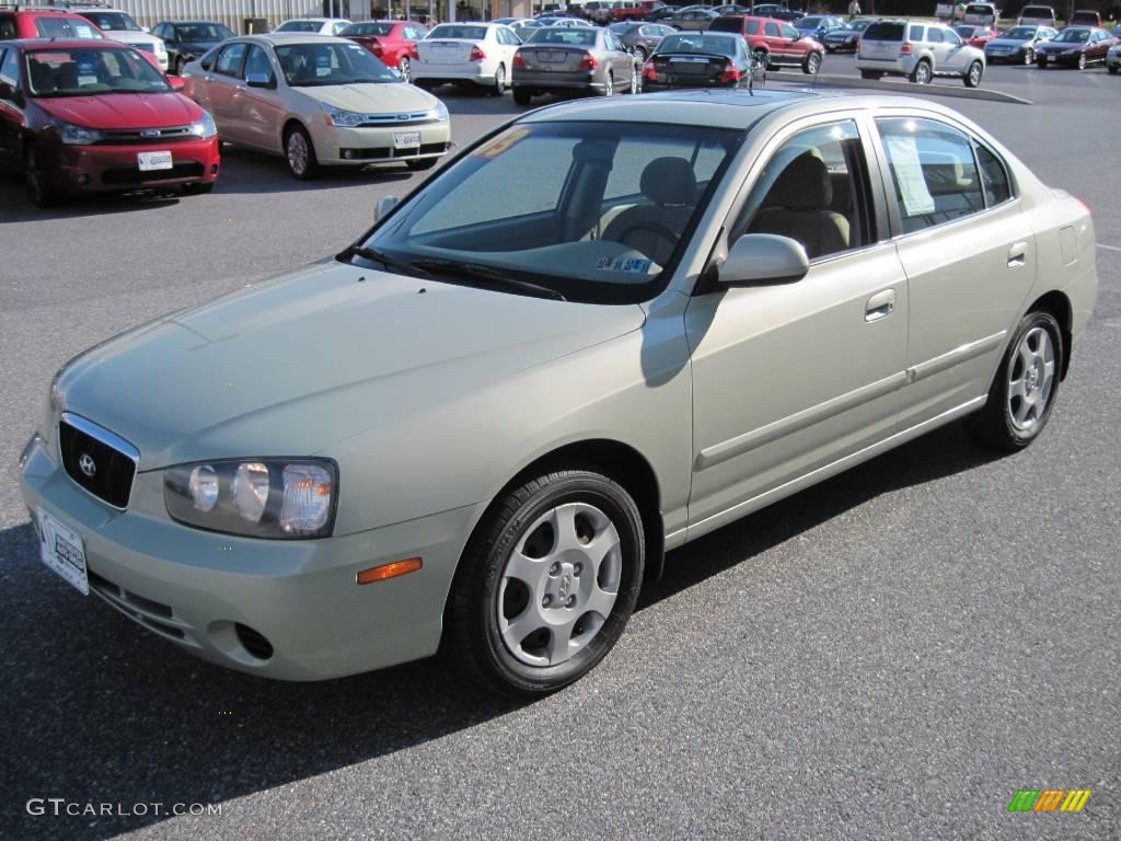 2003 Elantra GLS Sedan - Platinum Green Metallic / Beige photo #3