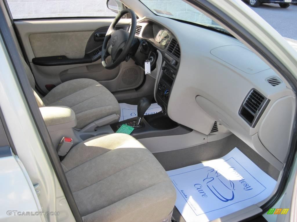 2003 Elantra GLS Sedan - Platinum Green Metallic / Beige photo #5