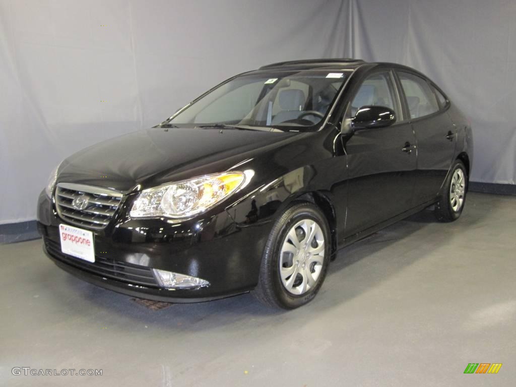 2009 Elantra GLS Sedan - Black Pearl / Black photo #1