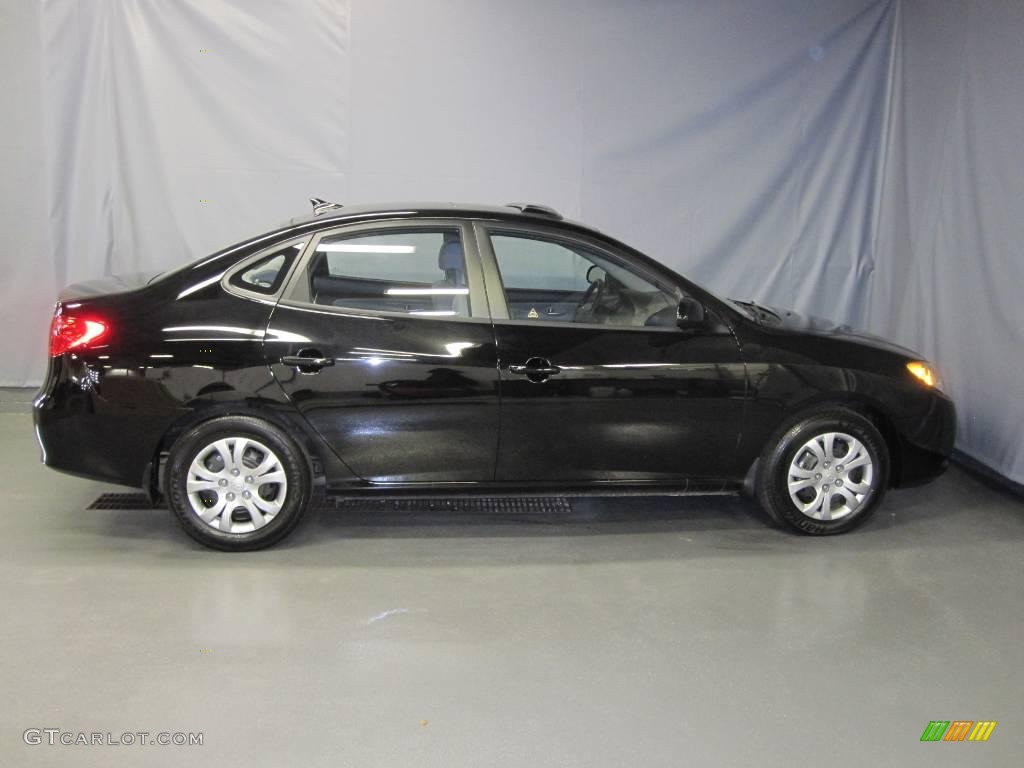 2009 Elantra GLS Sedan - Black Pearl / Black photo #4