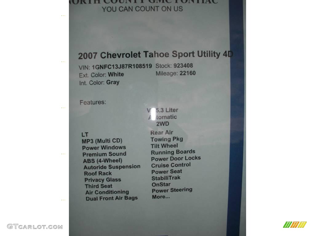 2007 Tahoe LS - Summit White / Dark Titanium/Light Titanium photo #5