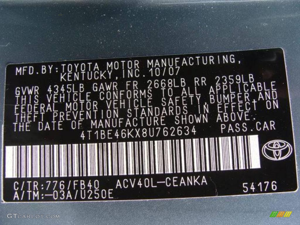 2008 Camry LE - Aloe Green Metallic / Bisque photo #15