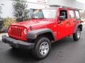 2008 Flame Red Jeep Wrangler Unlimited X 4x4  photo #3