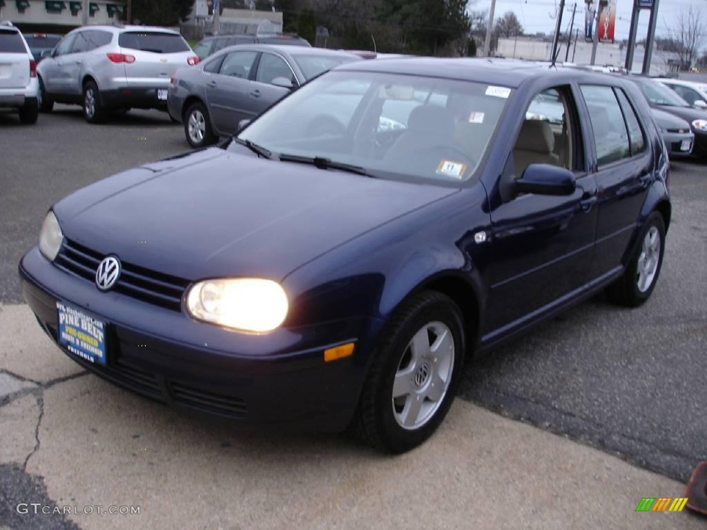 2002 Golf GLS Sedan - Indigo Blue Pearl / Beige photo #1