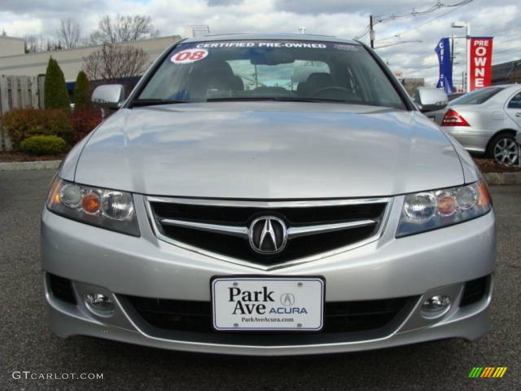 2008 TSX Sedan - Alabaster Silver Metallic / Quartz Gray photo #2