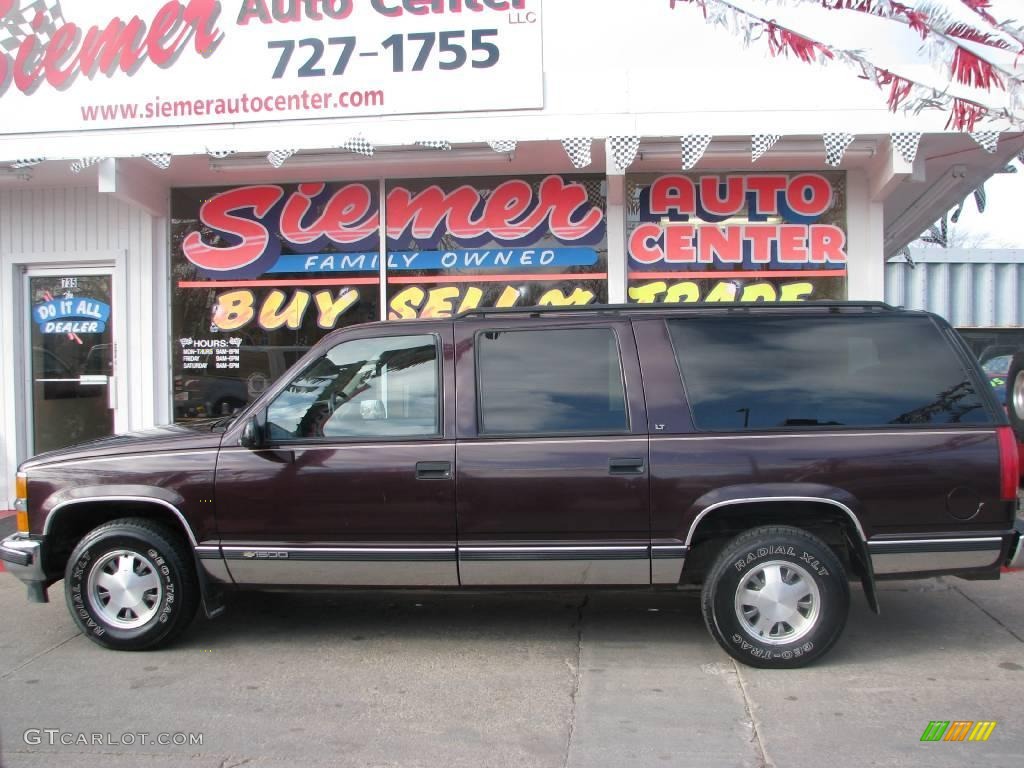 1997 Suburban C1500 LT - Dark Cherry Metallic / Gray photo #1