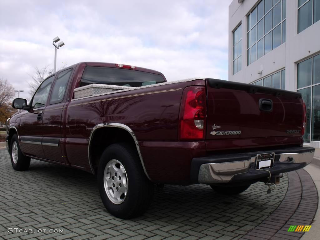 2003 Silverado 1500 LS Extended Cab - Dark Carmine Red Metallic / Medium Gray photo #5