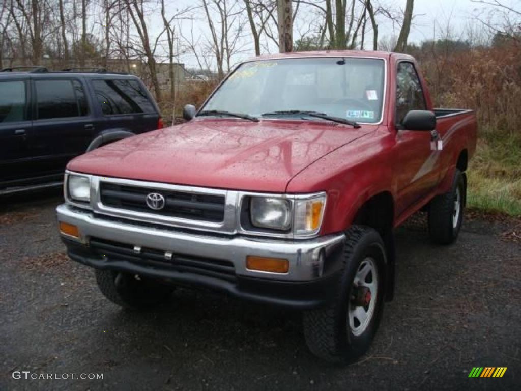 1993 Pickup Deluxe Regular Cab 4x4 - Red / Gray photo #5