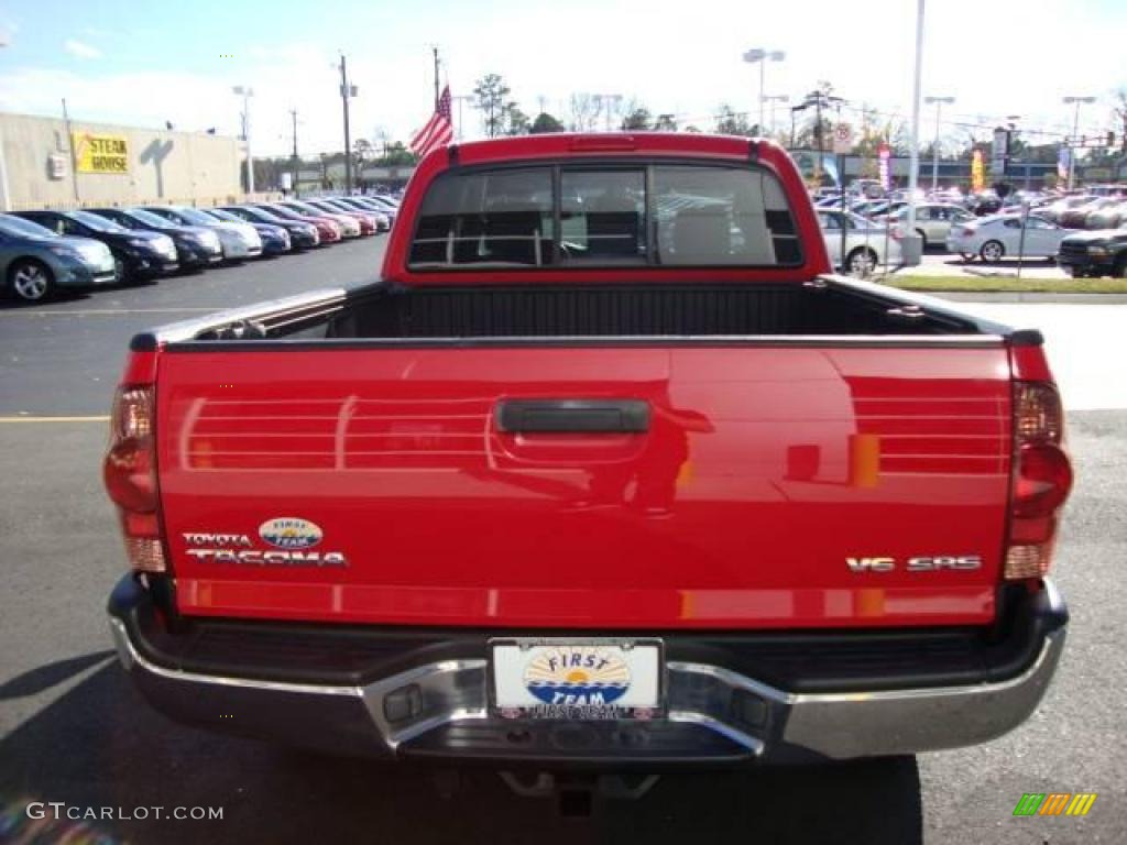 2005 Tacoma V6 TRD Access Cab 4x4 - Radiant Red / Graphite Gray photo #4
