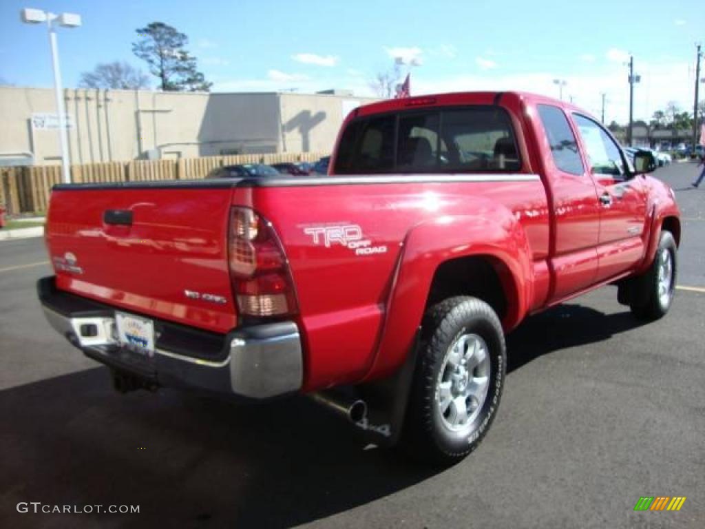 2005 Tacoma V6 TRD Access Cab 4x4 - Radiant Red / Graphite Gray photo #6