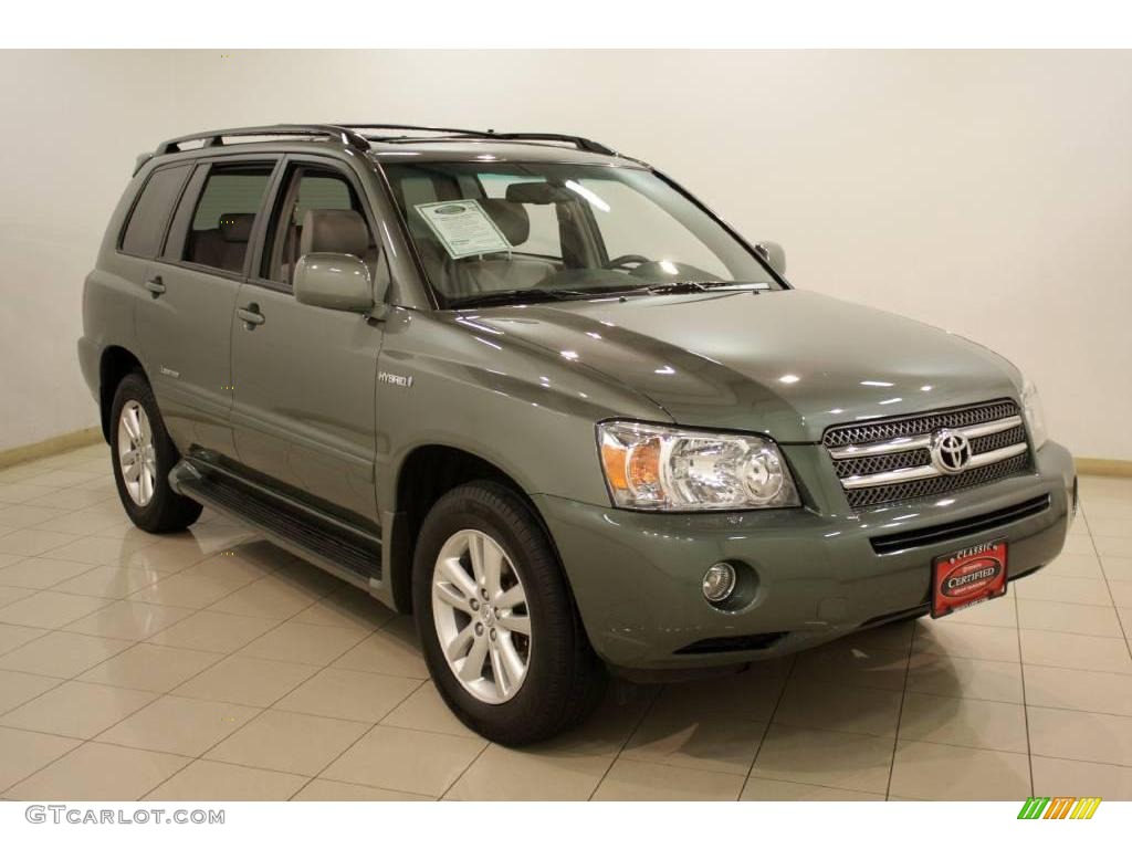 2007 Oasis Green Pearl Toyota Highlander Hybrid Limited 4wd 2007 Highlander Hybrid Limited 4wd Oasis Green Pearl Ash Gray Photo 1