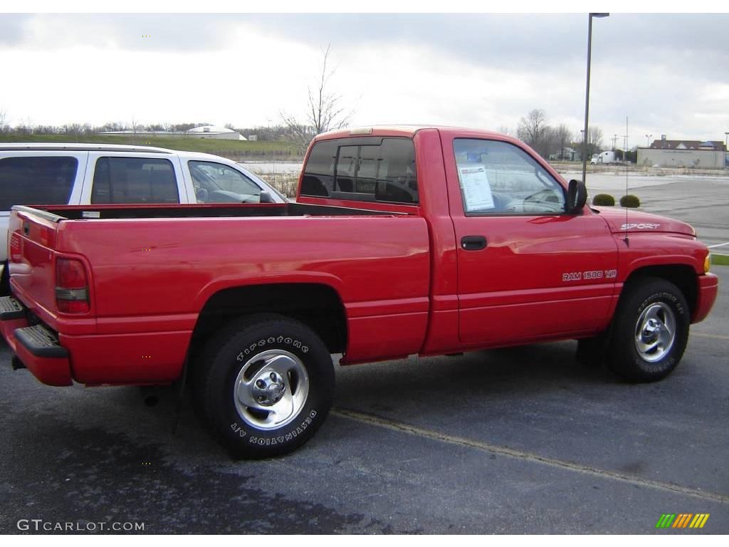 1999 Ram 1500 Sport Regular Cab - Flame Red / Mist Gray photo #4