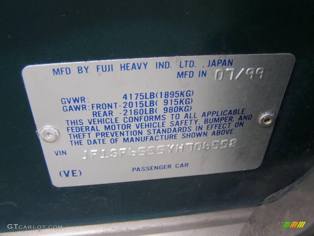2000 Forester 2.5 S - Arcadia Green / Beige photo #15