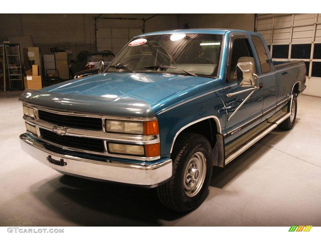 1994 C/K C2500 Extended Cab - Light Quasar Blue Metallic / Gray photo #3