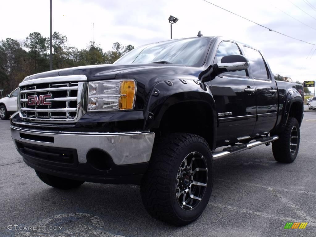 2010 Sierra 1500 SLE Crew Cab 4x4 - Onyx Black / Ebony photo #4