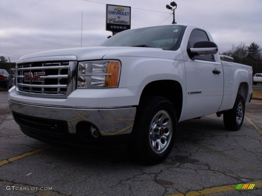 2008 Sierra 1500 Regular Cab - Summit White / Dark Titanium photo #1
