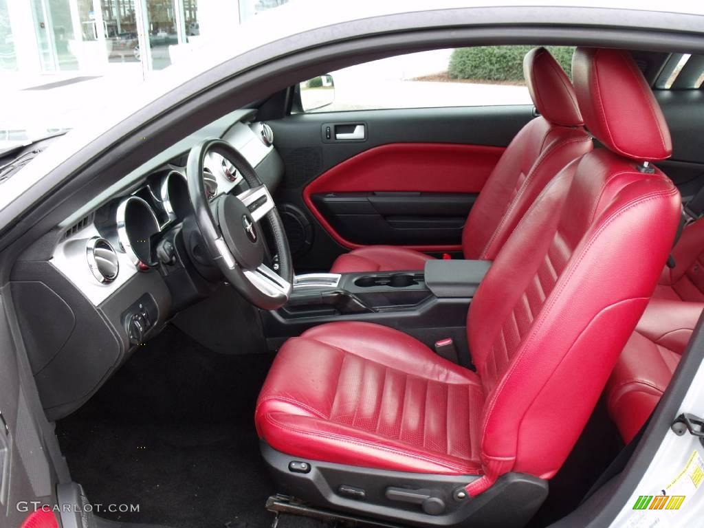 2006 Mustang GT Premium Coupe - Satin Silver Metallic / Red/Dark Charcoal photo #10