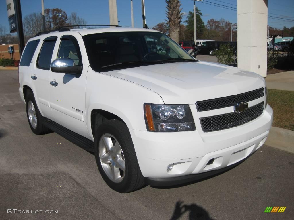 2008 Tahoe LTZ - Summit White / Light Cashmere/Ebony photo #7