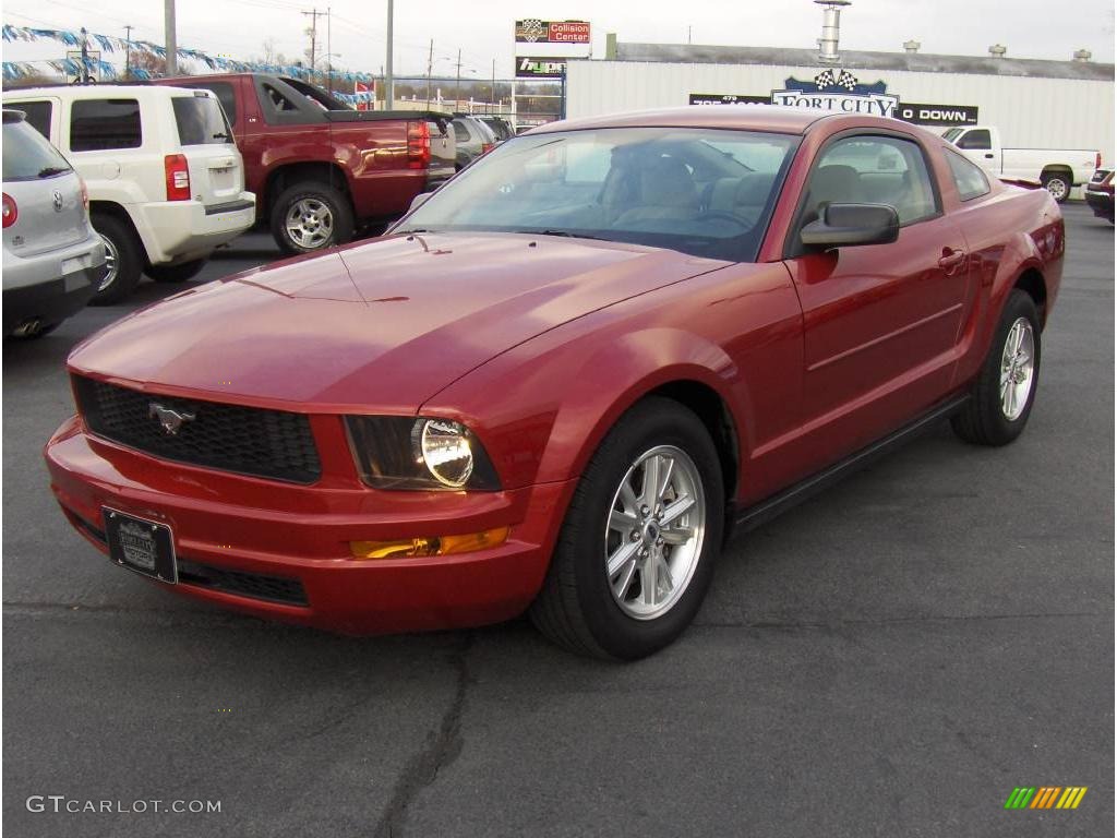 2008 Mustang V6 Deluxe Coupe - Dark Candy Apple Red / Medium Parchment photo #1