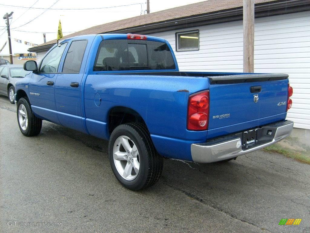 2007 Ram 1500 Big Horn Edition Quad Cab 4x4 - Electric Blue Pearl / Medium Slate Gray photo #3