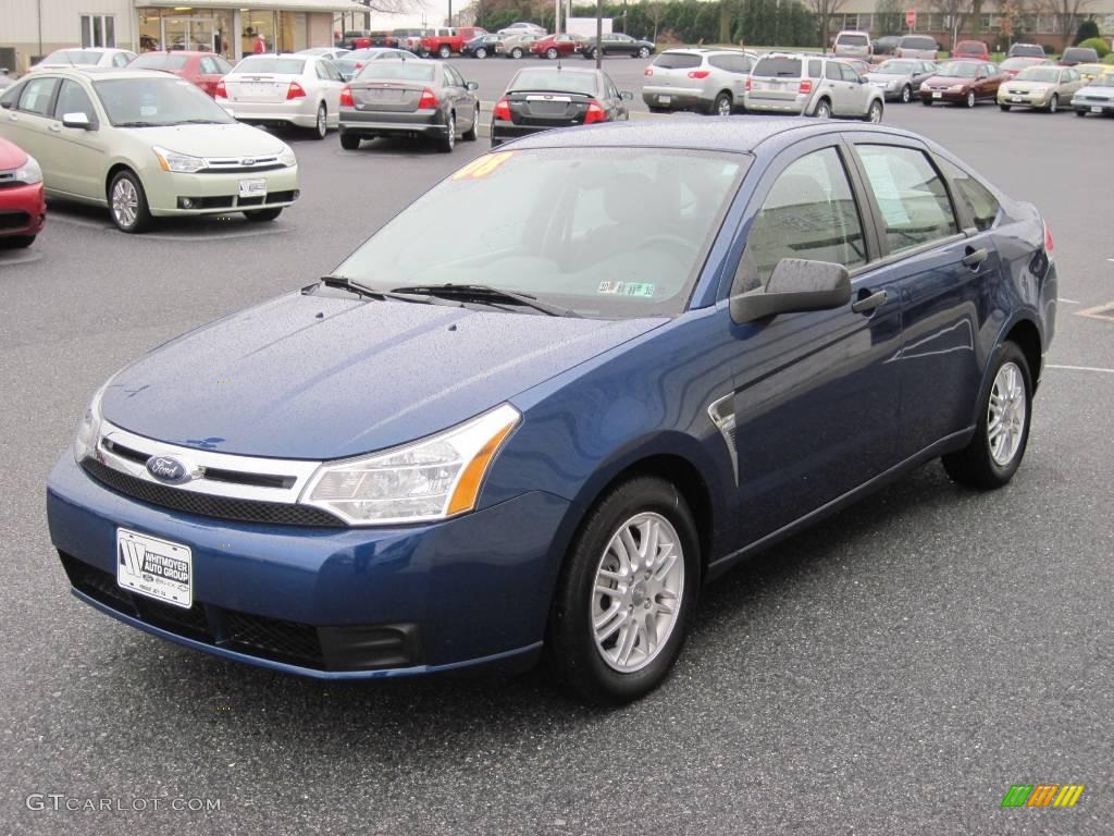 2008 Focus SE Sedan - Vista Blue Metallic / Medium Stone photo #3