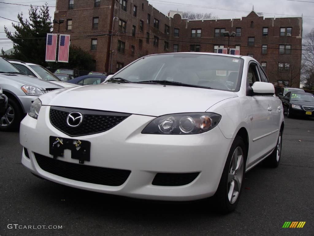 2006 MAZDA3 i Sedan - Whitewater Pearl Mica / Beige photo #1