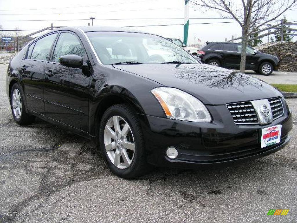 2004 Maxima 3.5 SL - Onyx Black / Frost Gray photo #7
