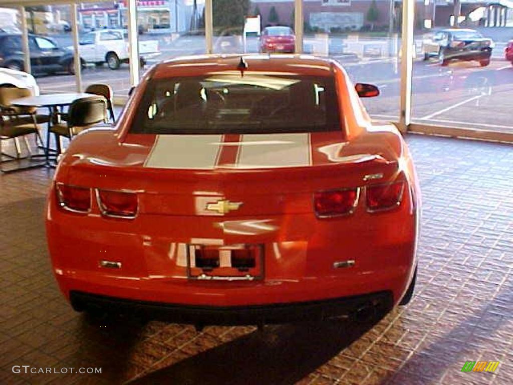2010 Camaro SS Coupe - Inferno Orange Metallic / Black/Inferno Orange photo #13