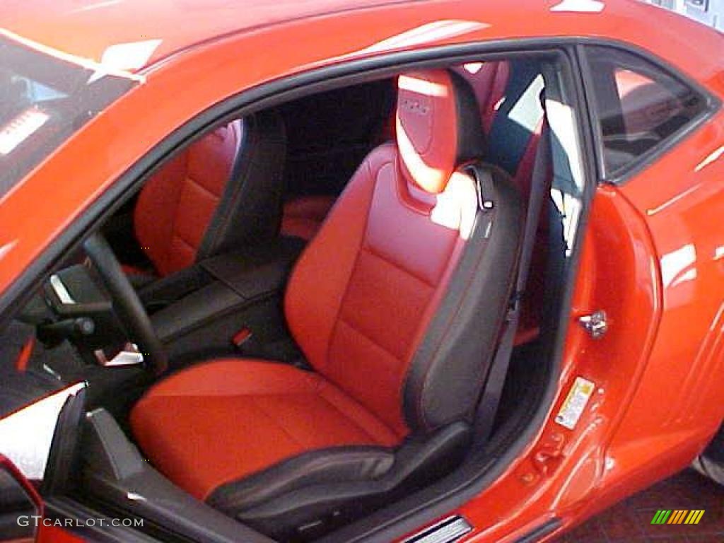 2010 Camaro SS Coupe - Inferno Orange Metallic / Black/Inferno Orange photo #18