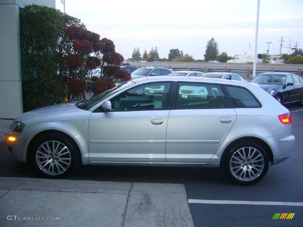 2008 A3 2.0T - Ice Silver Metallic / Black photo #2