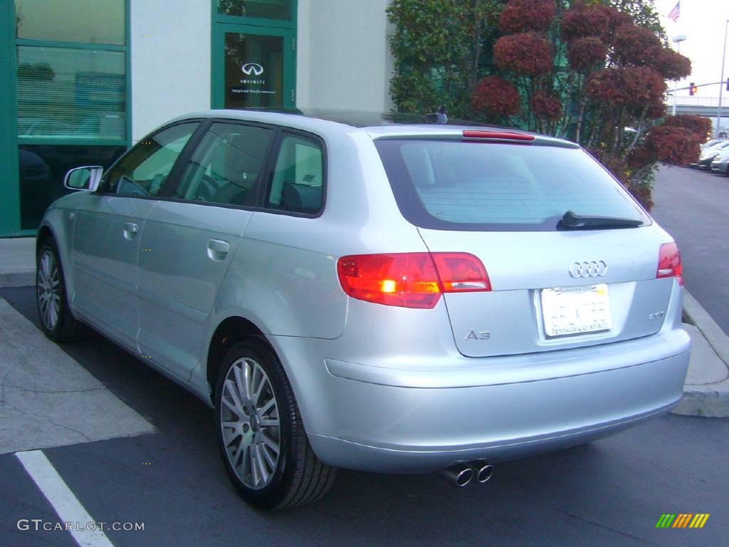 2008 A3 2.0T - Ice Silver Metallic / Black photo #3