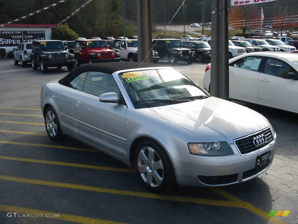 2004 A4 1.8T Cabriolet - Light Silver Metallic / Grey photo #2