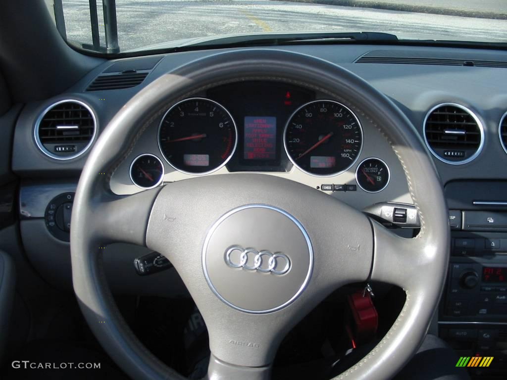 2004 A4 1.8T Cabriolet - Light Silver Metallic / Grey photo #12