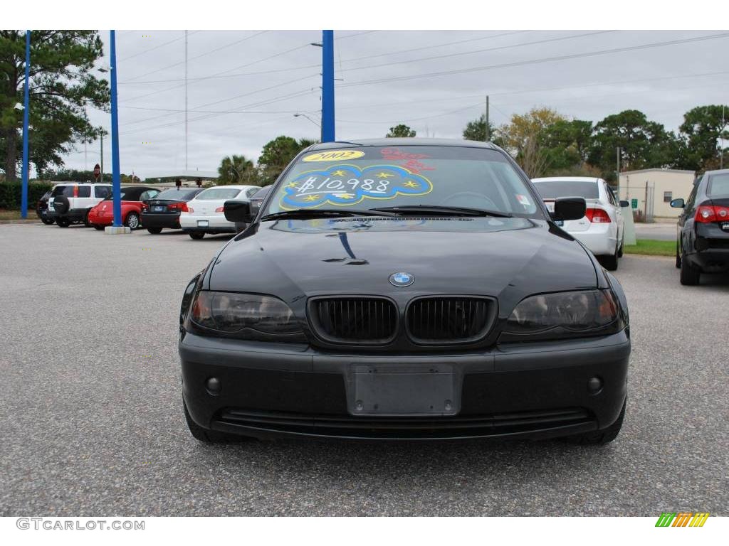 2002 3 Series 325i Sedan - Jet Black / Black photo #8