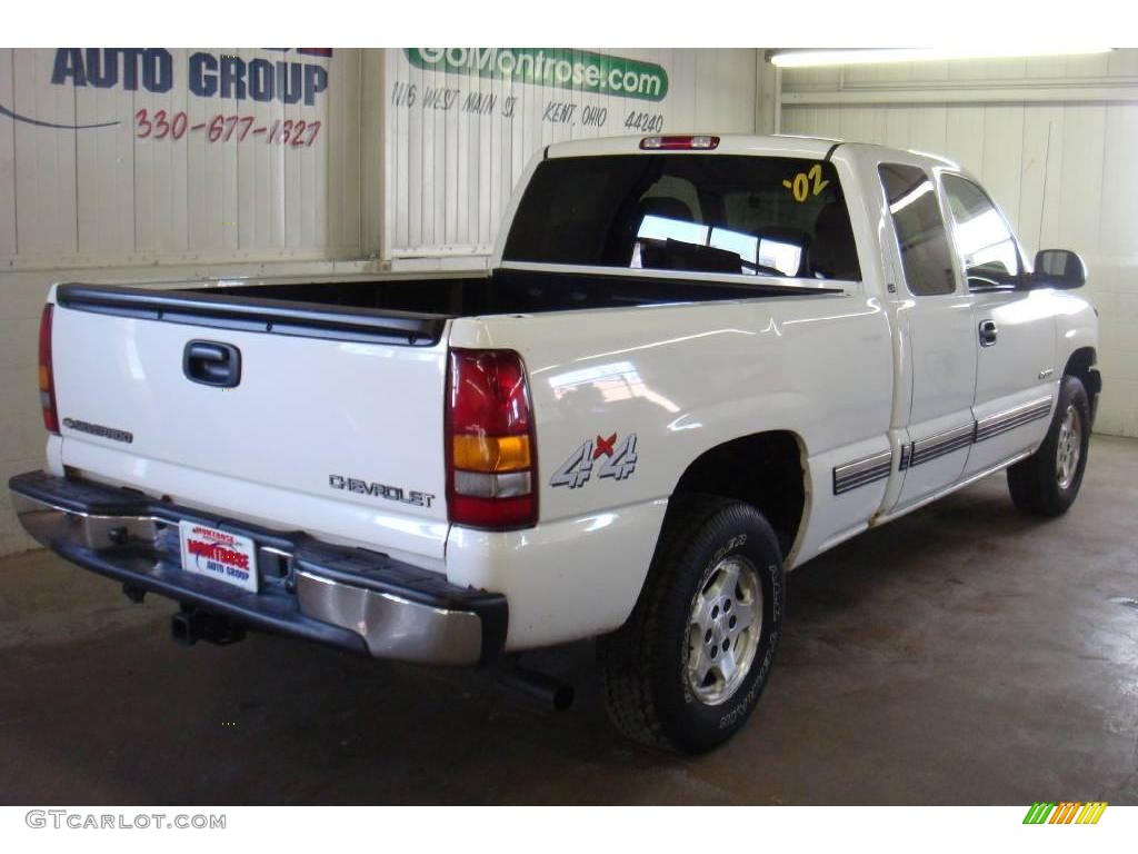 2002 Silverado 1500 LS Extended Cab 4x4 - Summit White / Graphite Gray photo #4