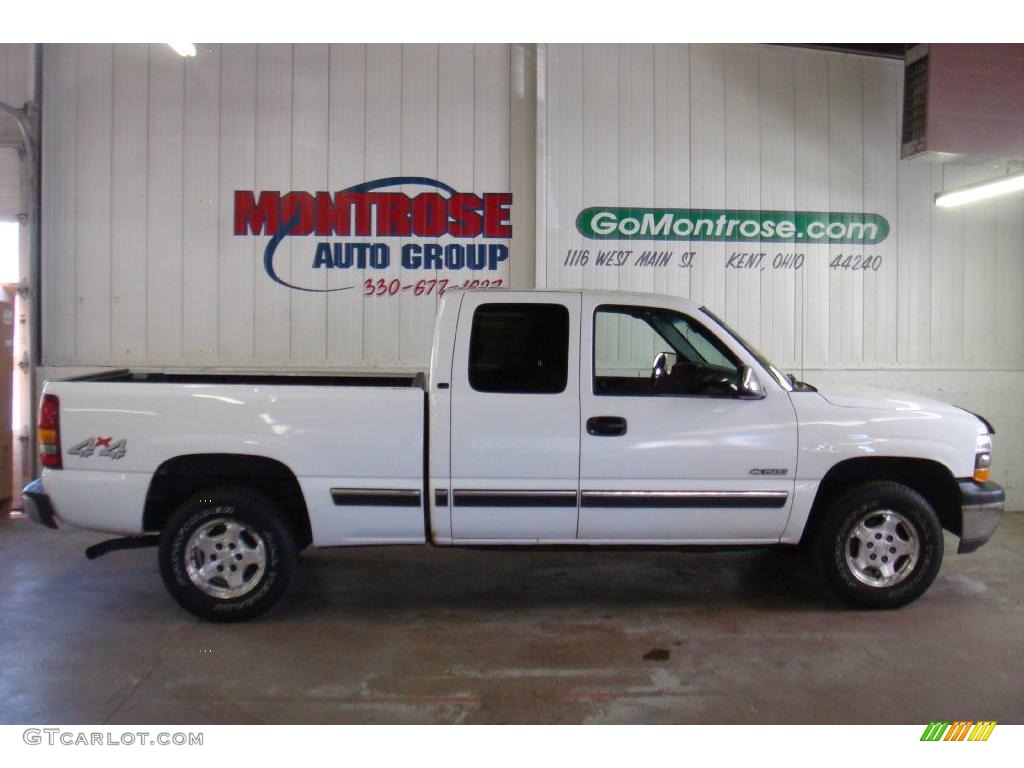 2002 Silverado 1500 LS Extended Cab 4x4 - Summit White / Graphite Gray photo #20