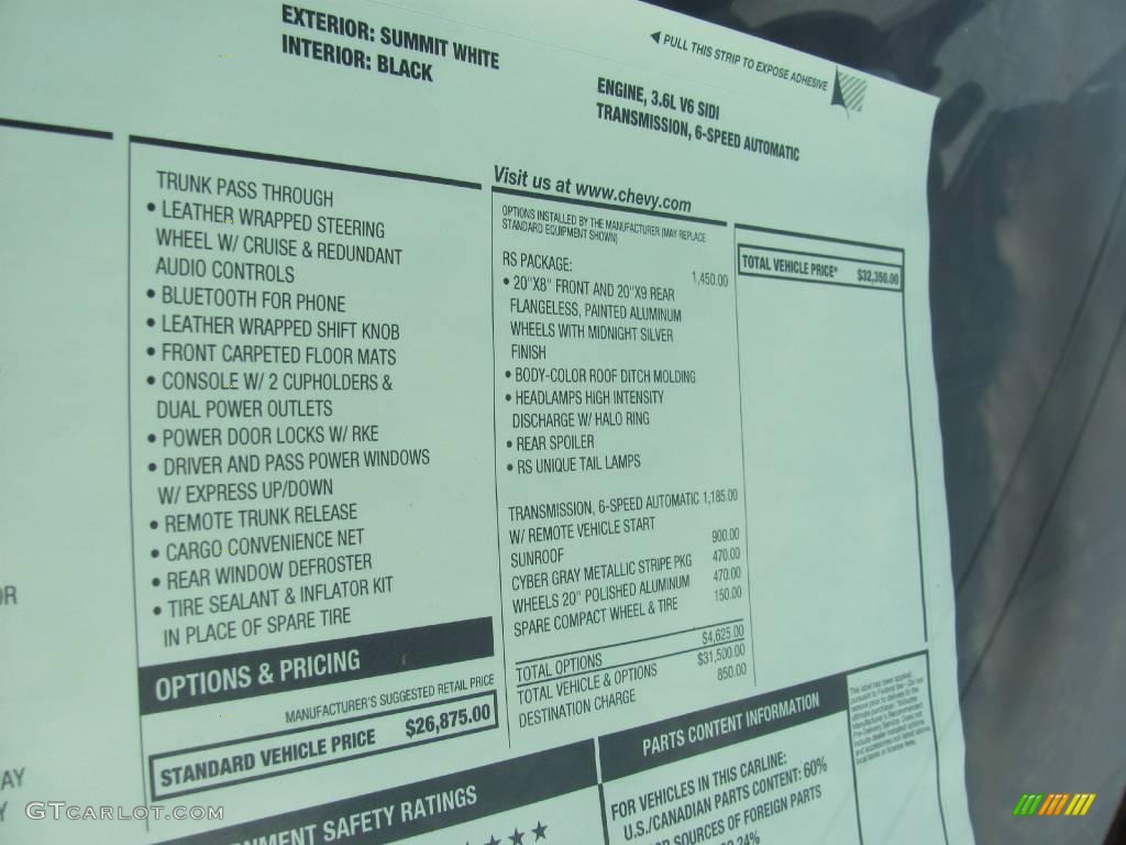 2010 Camaro LT/RS Coupe - Summit White / Black photo #38